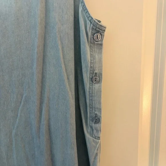 Vintage Jennifer Moore Women’s 100% Cotton Light Blue Denim Maxi Dress - Picture 5 of 9